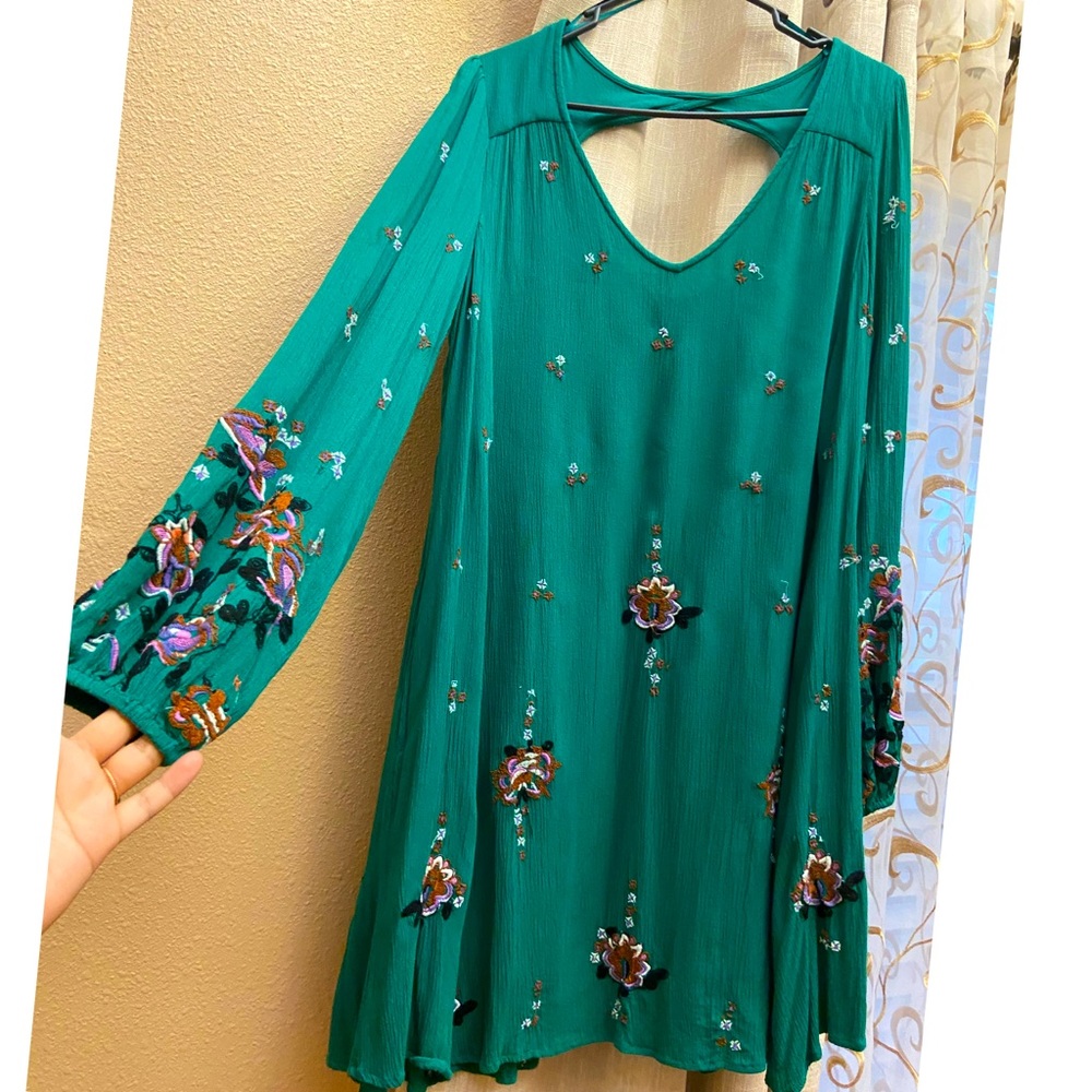 flowy embroidered dress